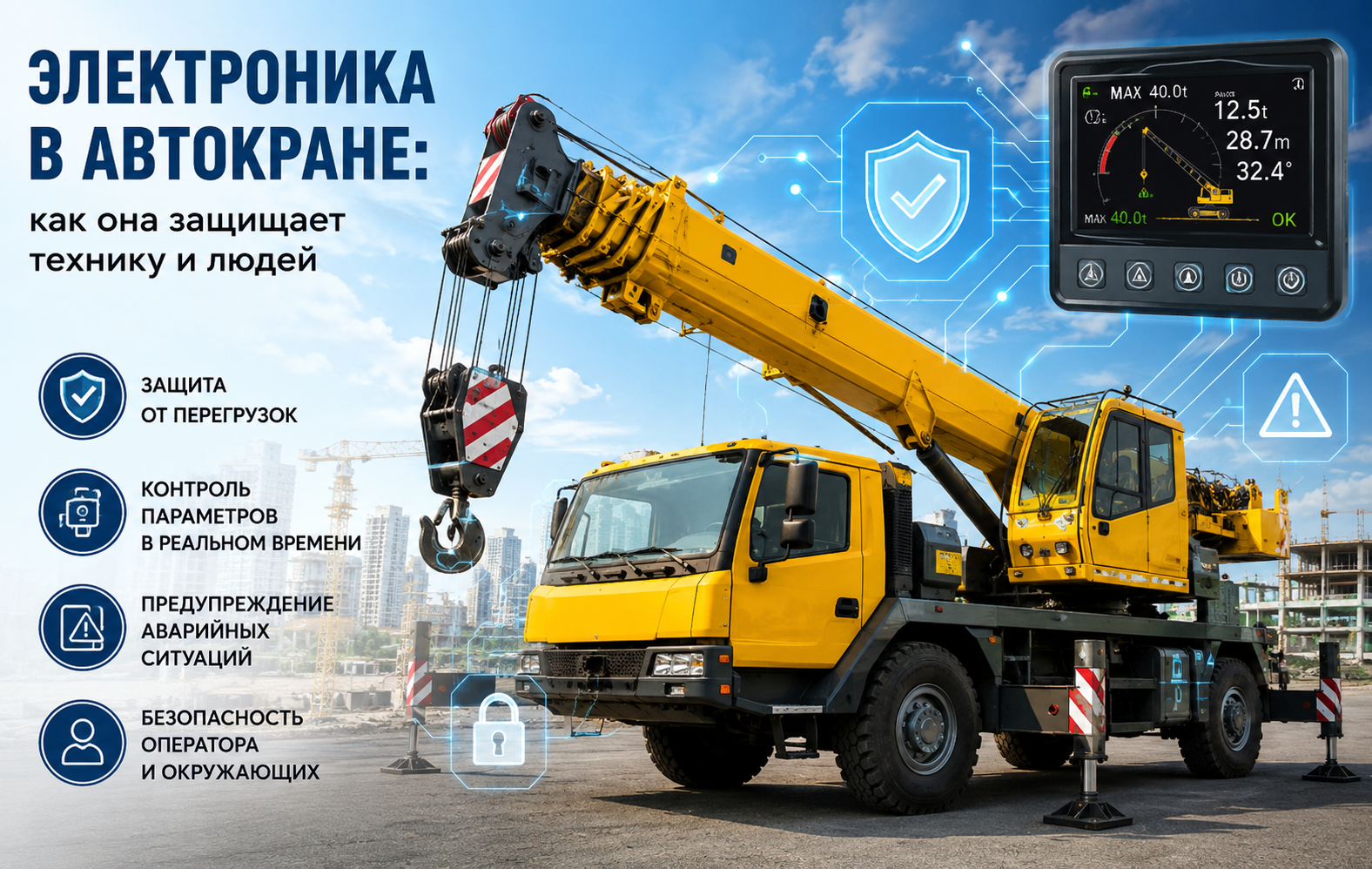 Электроника в автокране: как она защищает технику и людей